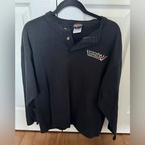 Vintage Harley Davidson Black long sleeve 3 button size large